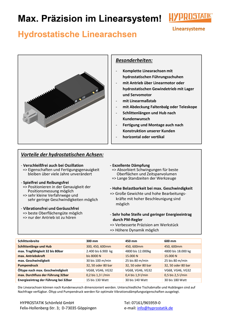 HYPROSTATIK-Flyer-Hydrostatic-Linear-Axes_cover page Cover page of flyer Hydrostatic linear axes