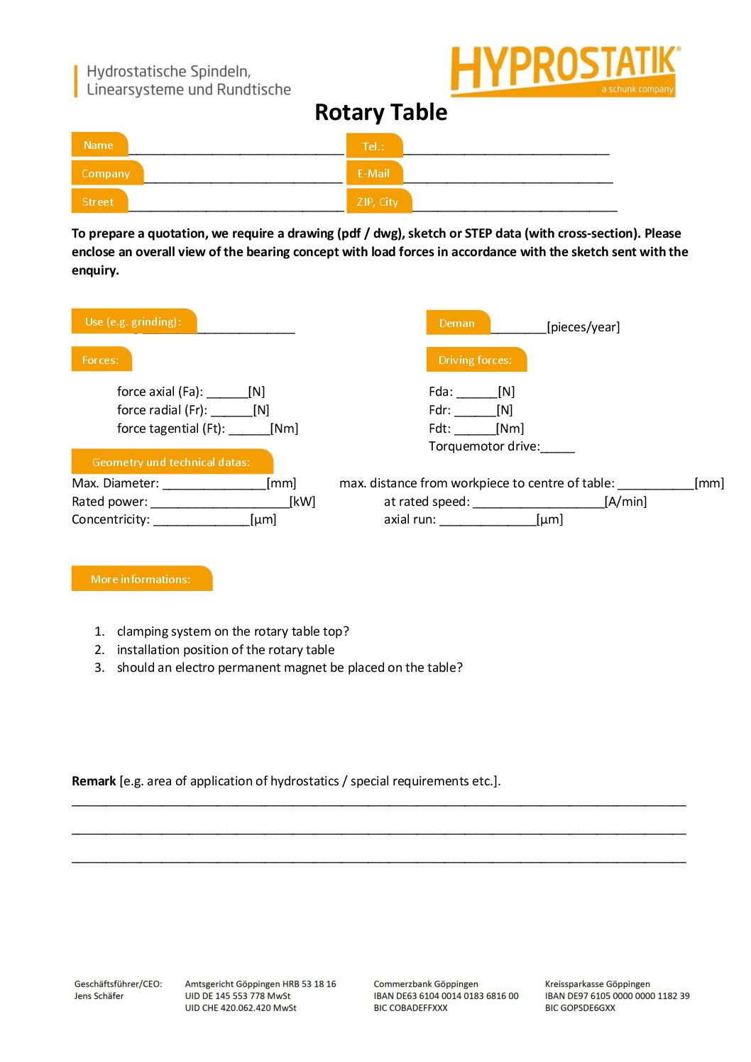 Questionnaire hydrostatic rotary table_en Screenshot eines Deutschen Zertifikats für die Entwicklung, Herstellung und Vertrieb von Hydrostatischen Komponenten